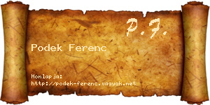 Podek Ferenc névjegykártya